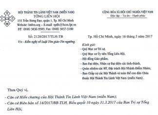 V/v Kiến Nghị Về Luật Tôn Giáo – Tín Ngưỡng