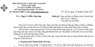 Thông Báo V/v Ngày Cơ Đốc Giáo Dục