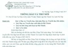 Thông Báo & Thư Mời Lễ Kỷ Niệm 70 Năm Thành Lập HTTL Núi Sập