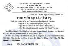 Thông Báo & Thư Mời Lễ Kỷ Niệm 90 Năm Thành Lập HTTL Tân An