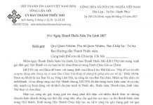 Thông báo V/v: Ngày Thanh Thiếu Niên Tin Lành 2017