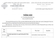 Thông báo V/v Tổ Chức Hoạt Động Thiếu Niên Khu Vực Tp. HCM Năm 2018