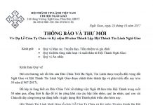 Thông Báo & Thư Mời Lễ Kỷ Niệm 50 Năm Thành Lập HTTL Ngãi Giao