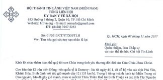 Thư Kêu Gọi Cứu Trợ Nạn Nhân Bị Bão, Lũ Lụt