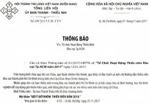 Thông Báo V/v Tổ Chức Hoạt Động Thiếu Niên Khu Vực Tp.HCM