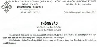 V/v Tổ Chức Hoạt Động Thiếu Niên Khu Vực Bắc Mê-kông Năm 2018
