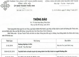 V/v Tổ Chức Hoạt Động Thiếu Niên Khu Vực Bắc Mê-kông Năm 2018