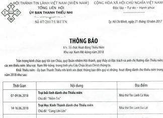 V/v Tổ Chức Hoạt Động Thiếu Niên Khu Vực Nam Mê-kông Năm 2018