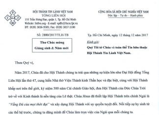 Tổng Liên Hội: Thư Chúc Mừng Giáng Sinh & Năm Mới