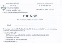 Thư Ngỏ V/v Vui Mùa Giáng Sinh Dành Cho Thiếu Nhi Năm 2017