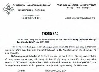UBTTN – Tổ Chức Hoạt Động Thiếu Niên Khu Vực Tp. HCM Năm 2018