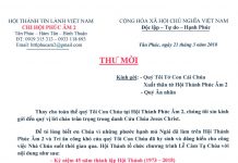 Thư Mời: Lễ Kỷ Niệm 45 Năm Thành Lập HT Phúc Âm 2