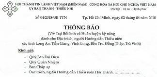 Trại Huấn Luyện Cho Đặc Trách, Người Hướng Dẫn Thiếu Niên k.v. Bắc Mê-kông