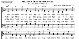 Bài Hát Trong Đại Hội Đồng Giáo Phẩm 2018: “Chu Toàn Chức Vụ Chúa Giao”