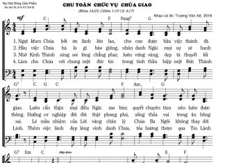 Bài Hát Trong Đại Hội Đồng Giáo Phẩm 2018: “Chu Toàn Chức Vụ Chúa Giao”