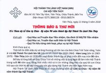 Thông Báo & Thư Mời Dự Lễ Cảm Tạ 90 Năm Thành Lập HTTL Tiên Thủy