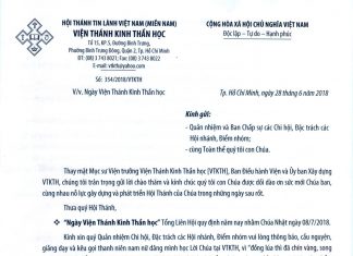 Thông Báo V/v Ngày Viện Thánh Kinh Thần Học