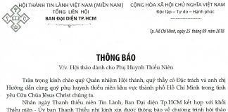 V/v Hội Thảo Dành Cho Phụ Huynh Thiếu Niên