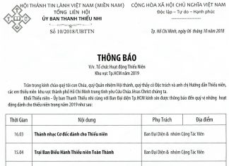 V/v Tổ Chức Hoạt Động Thiếu Niên Khu Vực Tp.HCM Năm 2019
