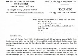 V/v Ngày Thanh Thiếu Niên Tin Lành