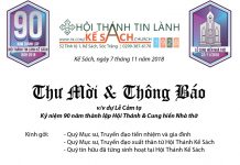 Thư Mời Và Thông Báo: Kỷ Niệm 90 Năm Thành Lập – Cung Hiến Nhà Thờ Kế Sách