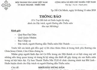 V/v Trại Bồi Linh và Huấn Luyện Kỹ Năng Dành Cho Đặc Trách, Người Hướng Dẫn Thiếu Niên Khu Vực Mê-kông