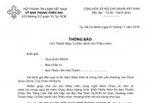Thông báo: V/v Thánh Nhạc Cơ Đốc Dành Cho Thiếu Niên