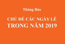 Chủ Đề Các Ngày Lễ Trong Năm 2019