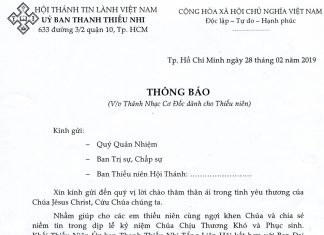 V/v Thánh Nhạc Cơ Đốc Dành Cho Thiếu Niên