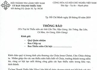 V/v Trại Hè Thiếu Niên Các Tỉnh Cần Thơ, Hậu Giang, Sóc Trăng, Bạc Liêu, Cà Mau, An Giang, Kiên Giang