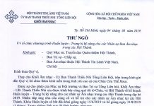 Thư Ngỏ V/v Tổ Chức Chương Trình Huấn Luyện Cho Các Nhân Sự Ban Âm Nhạc Trong Các Hội Thánh