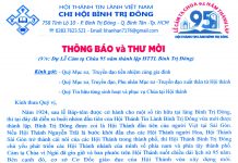 Thông Báo và Thư Mời Của HT Bình Trị Đông, TP. HCM