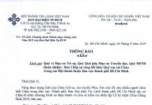 V/v Tổ Chức Chương Trình Thánh Nhạc Giáng Sinh Năm 2019 Của Ban Đại Diện Tp.HCM