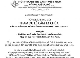 Thông Báo & Thư Mời Tham Dự Lễ Cảm Tạ Chúa