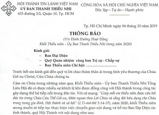 V/v Định Hướng Hoạt Động Khối Thiếu Niên – UB.TTN Trong Năm 2020