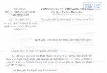 Giấy Phép BTG V/v Tổ Chức Chương Trình Thánh Nhạc Giáng Sinh Năm 2019 Của Ban Đại Diện Tp.HCM