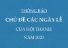 Chủ Đề Các Ngày Lễ Trong Năm 2020