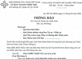 V/v Trại Hè Dành Cho Thiếu Niên Khu Vực Mê-kông