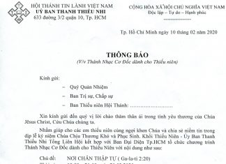 V/v Thánh Nhạc Cơ Đốc Dành Cho Thiếu Niên