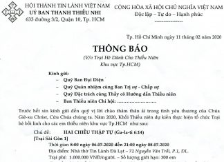 V/v Trại Hè Dành Cho Thiếu Niên Khu Vực Tp.HCM