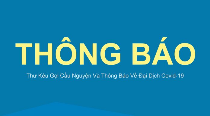 Thư Kêu Gọi Cầu Nguyện Và Thông Báo Về Đại Dịch Covid-19
