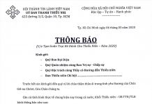 V/v Tạm Hoãn Trại Hè Dành Cho Thiếu Niên – Năm 2020