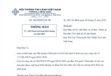 Thông Báo: Hội Thánh Sinh Hoạt Bình Thường Sau Mùa Dịch