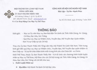 V/v Các Hoạt Động Của Mục Vụ Thể Thao
