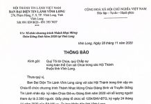 Thông Báo Chương Trình Thánh Nhạc Mừng Chúa Giáng Sinh 2020 Tại Vĩnh Long