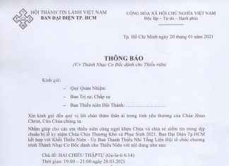 V/v Thánh Nhạc Cơ Đốc Dành Cho Thiếu Niên