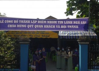 Hậu Giang: Công Bố Thành Lập Điểm Nhóm Tin Lành Ngã Sáu