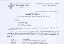 V/v Trại Ban Điều Hành Thiếu Niên Tp.HCM năm 2021