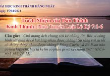 Trách Nhiệm của Dân Thánh – 15/4/2021