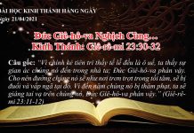 Đức Giê-hô-va Nghịch Cùng… – 21/4/2021